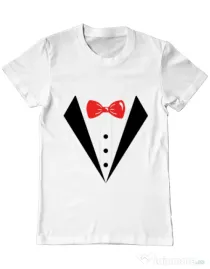 Tricou Mire ADLER Groom suit Alb