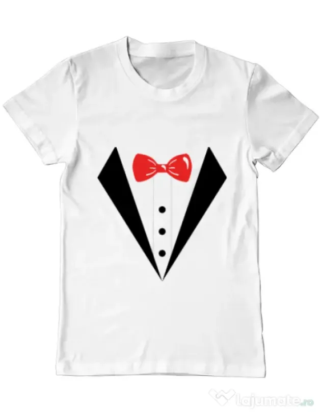 Tricou Mire ADLER Groom suit Alb