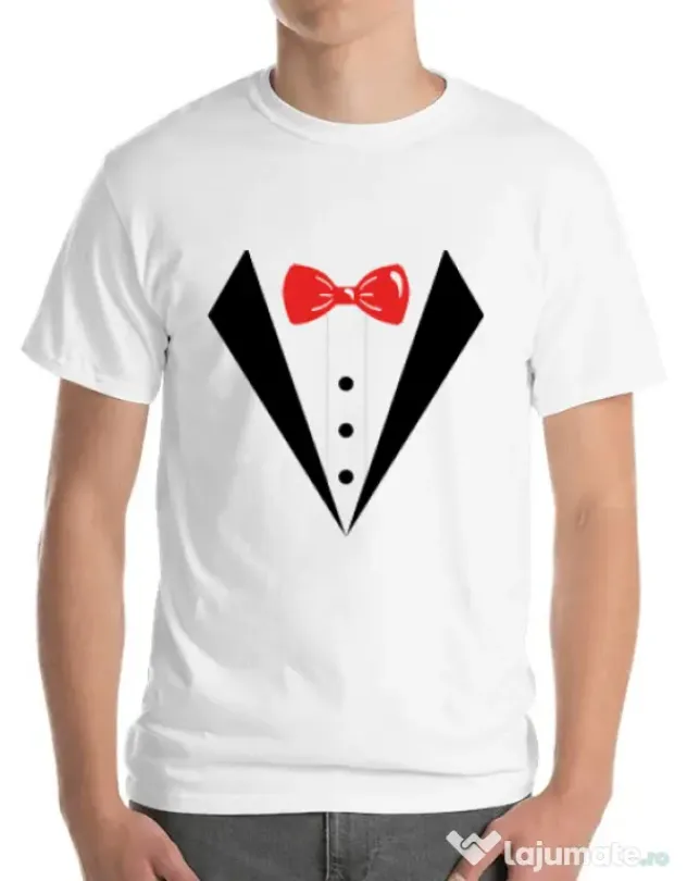 Tricou Mire ADLER Groom suit Alb