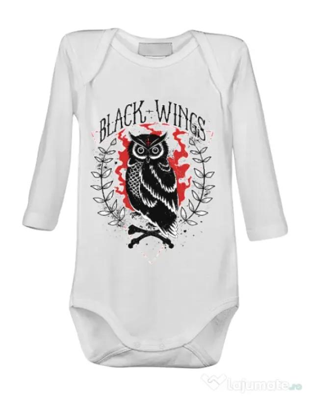 Baby body Black wings Alb