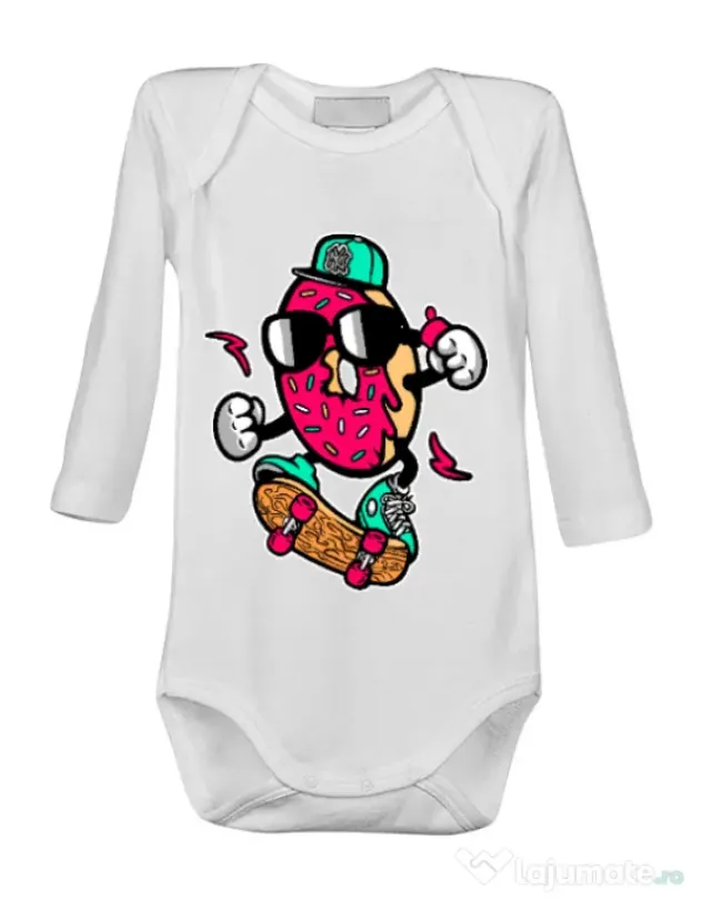 Baby body Donut skater Alb