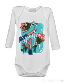 Baby body High Heels and roses Alb