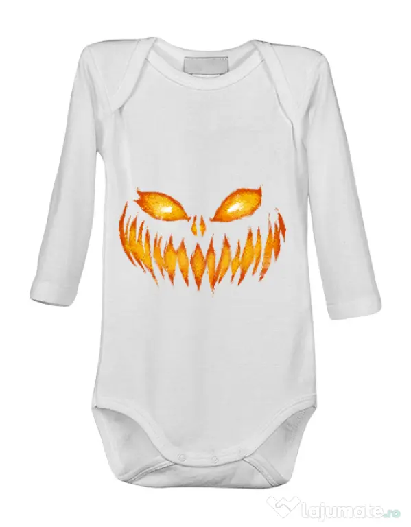 Baby body Scary pumpkin face Alb