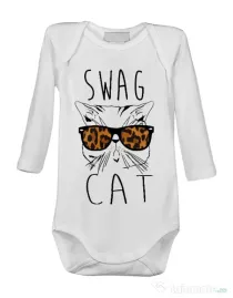 Baby body Swag cat Alb