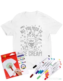 Tricou de colorat All you need is ice cream