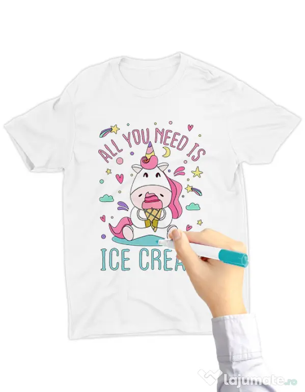 Tricou de colorat All you need is ice cream