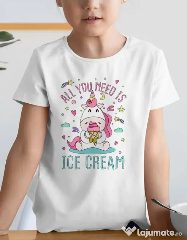 Tricou de colorat All you need is ice cream