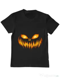 Tricou ADLER copil Scary pumpkin face Negru