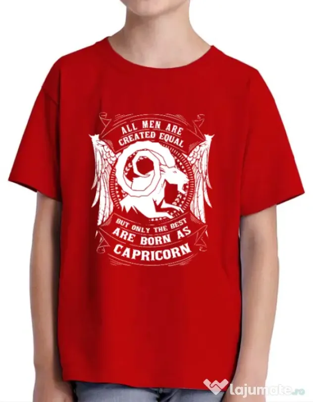 Tricou ADLER copil The best men are born as Capricorn Rosu