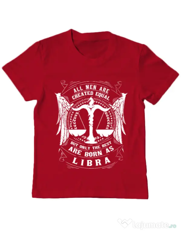 Tricou ADLER copil The best men are born as Libra Rosu