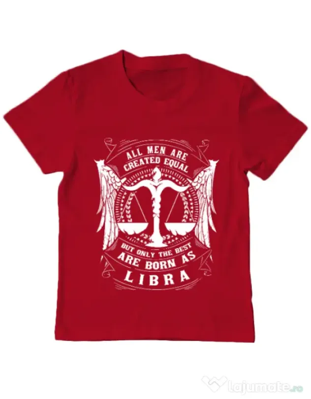 Tricou ADLER copil The best men are born as Libra Rosu