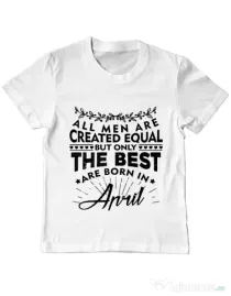 Tricou ADLER copil The best men are born in April Alb
