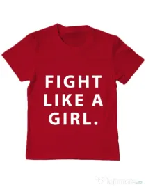Tricou ADLER copil Fight like a girl Rosu