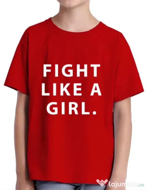 Tricou ADLER copil Fight like a girl Rosu