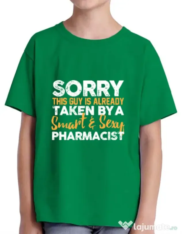 Tricou ADLER copil This guy is taken Verde mediu