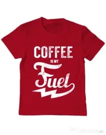 Tricou ADLER copil Coffee is my fuel Rosu