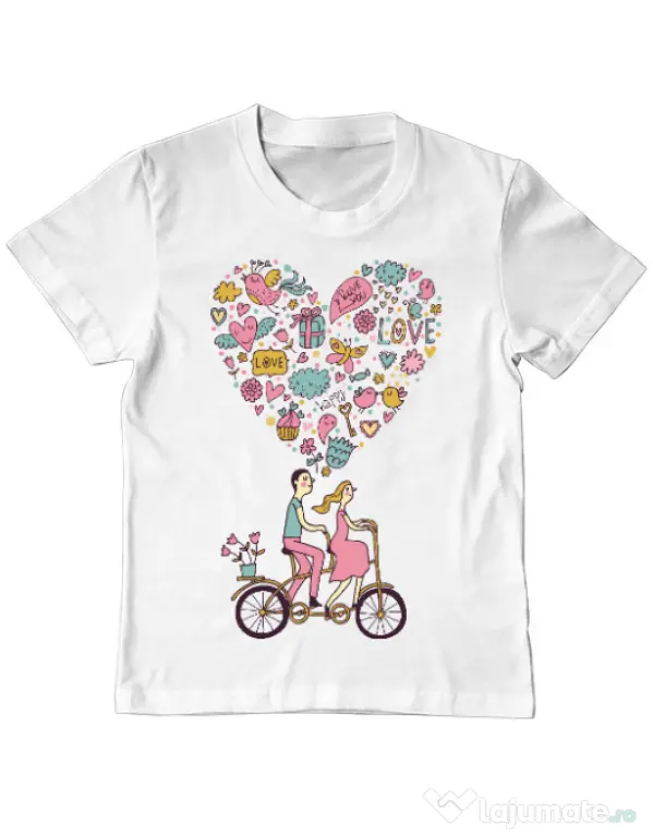 Tricou ADLER copil Love trip Alb