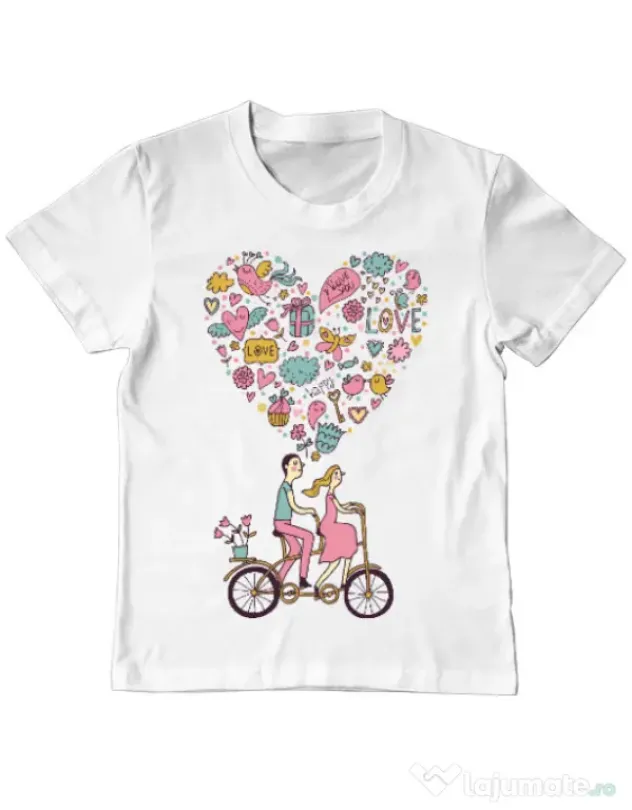 Tricou ADLER copil Love trip Alb