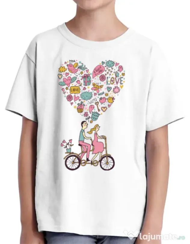 Tricou ADLER copil Love trip Alb