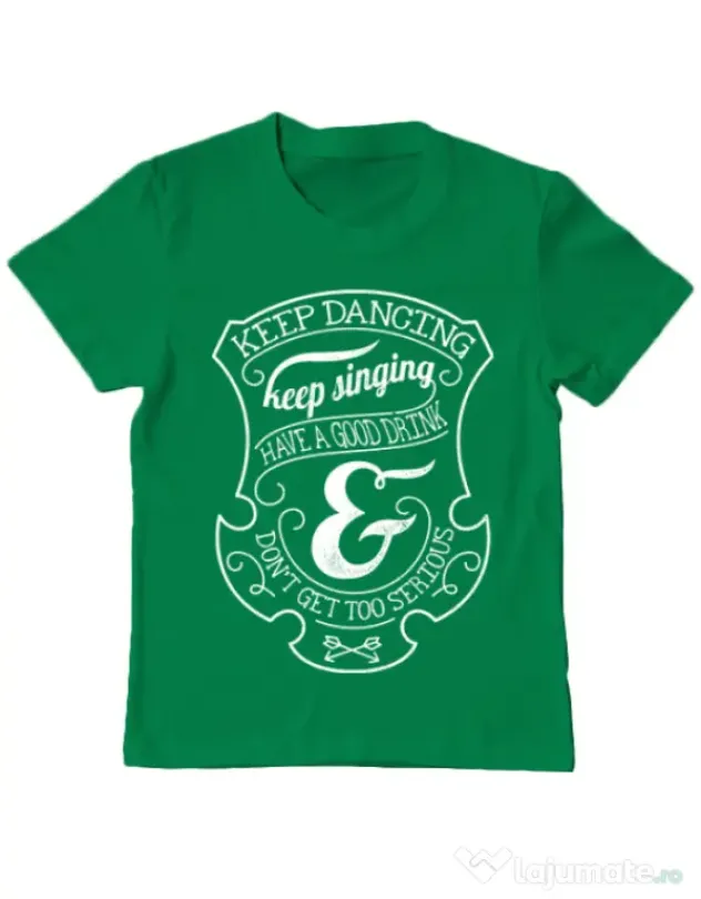 Tricou ADLER copil Keep dancing Verde mediu