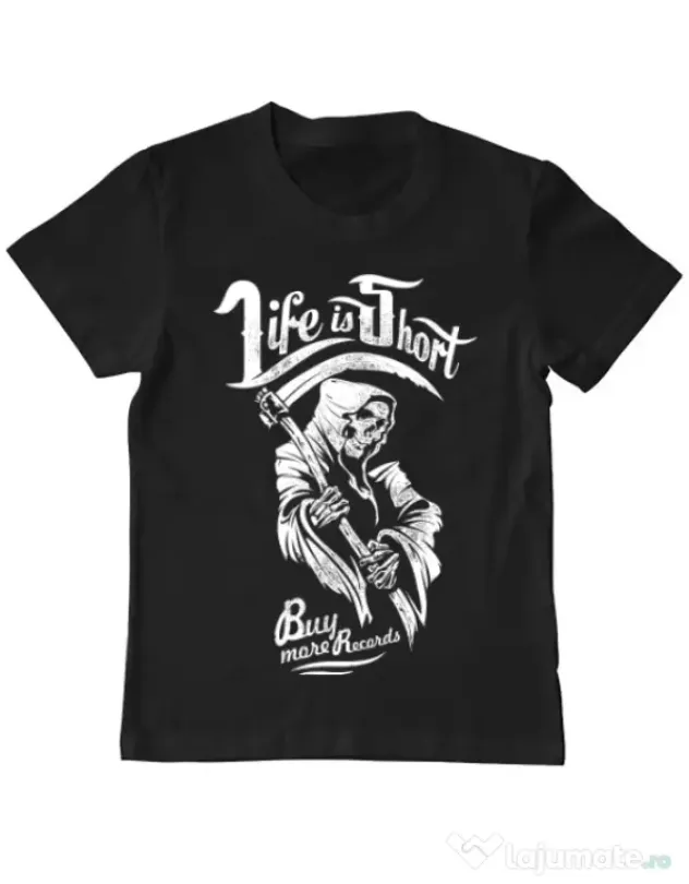 Tricou ADLER copil Life is short Negru
