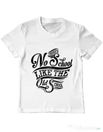 Tricou ADLER copil Old school typography Alb