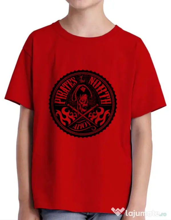 Tricou ADLER copil Pirates of the north Rosu