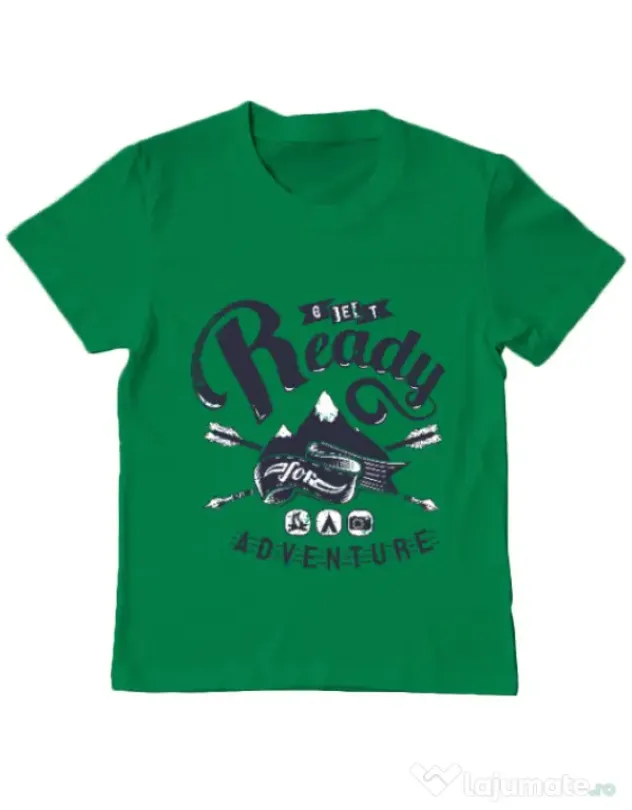 Tricou ADLER copil Ready for adventure Verde mediu