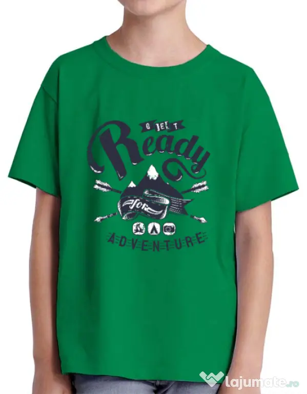 Tricou ADLER copil Ready for adventure Verde mediu