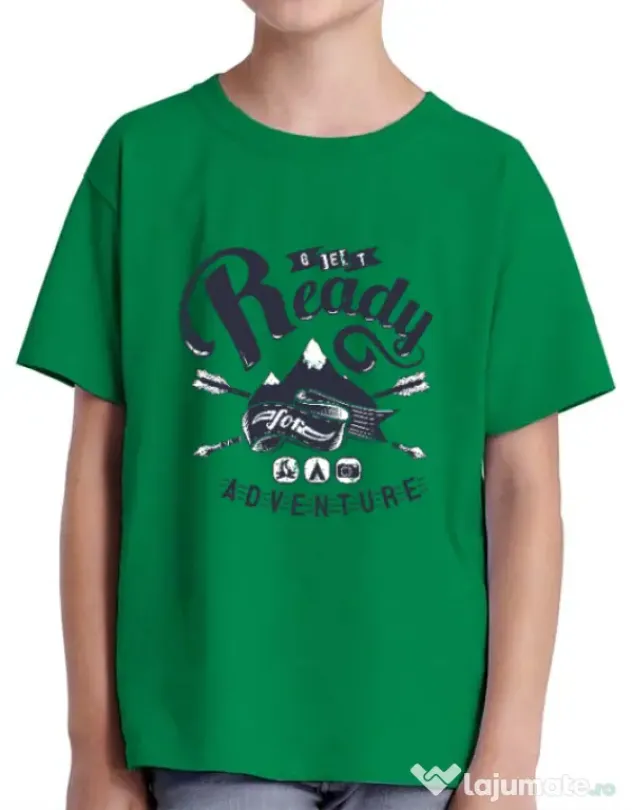 Tricou ADLER copil Ready for adventure Verde mediu