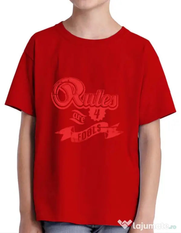 Tricou ADLER copil Rules are for fools Rosu