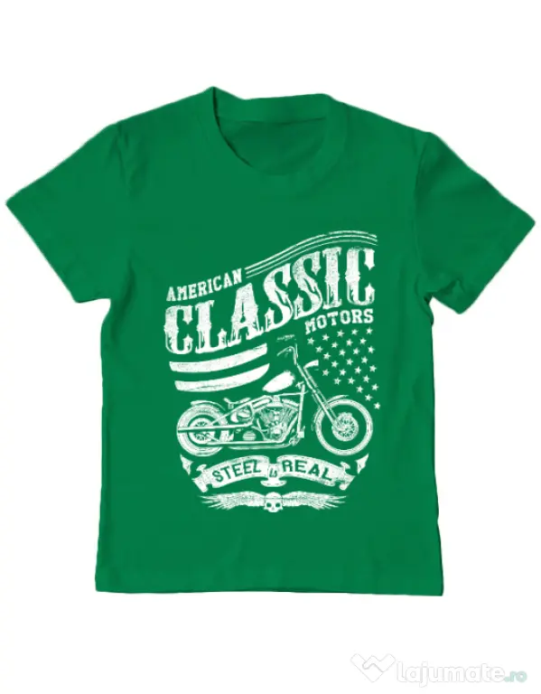Tricou ADLER copil Steel is real Verde mediu
