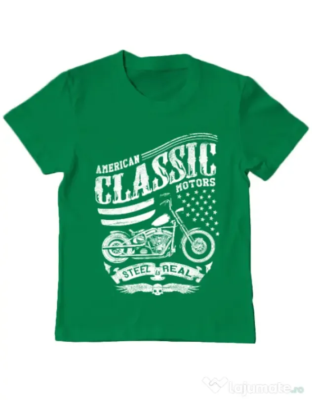Tricou ADLER copil Steel is real Verde mediu