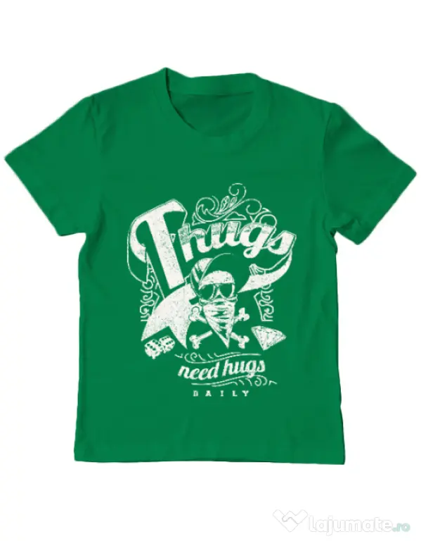 Tricou ADLER copil Thugs need hugs Verde mediu