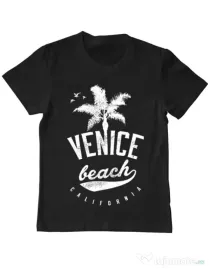 Tricou ADLER copil Venice beach California Negru