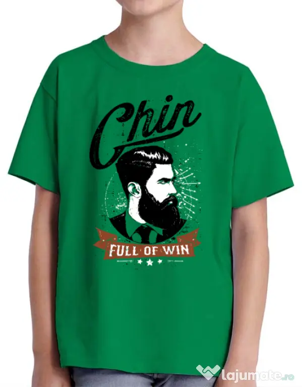 Tricou ADLER copil Chin full of win Verde mediu