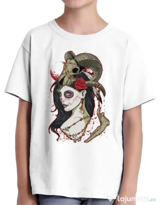 Tricou ADLER copil Dead Queen Alb