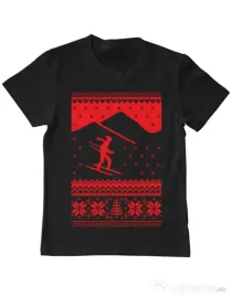 Tricou ADLER copil Ski trip Negru