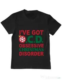 Tricou ADLER copil Obsessive Christmas Disorder Negru