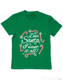 Tricou ADLER copil Dear santa Verde mediu