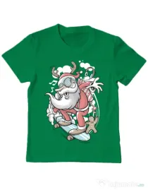 Tricou ADLER copil Skater Santa Verde mediu