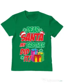 Tricou ADLER copil My brother did it Verde mediu