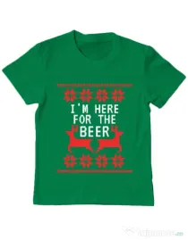Tricou ADLER copil Here for the beer Verde mediu