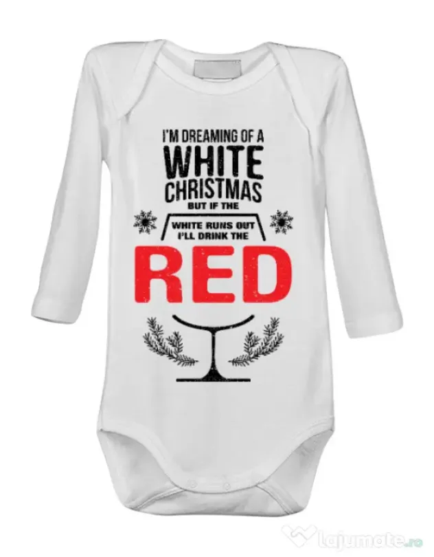 Baby body White Christmas Alb