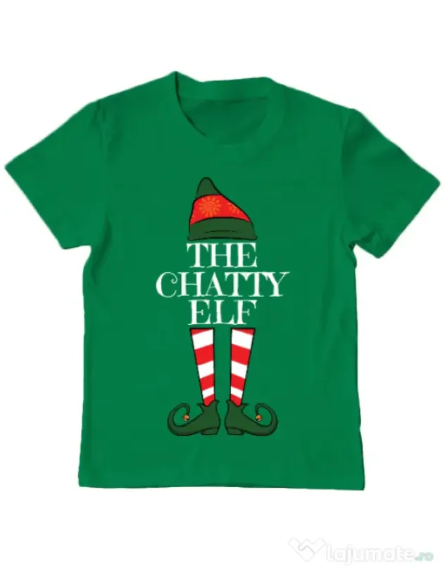 Tricou ADLER copil The chatty elf Verde mediu
