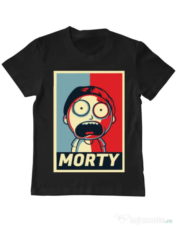 Tricou ADLER copil Morty Negru