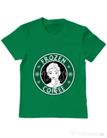 Tricou ADLER copil Frozen coffee Verde mediu
