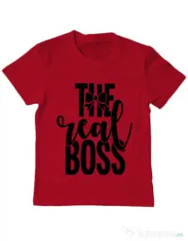 Tricou ADLER copil The real boss Rosu