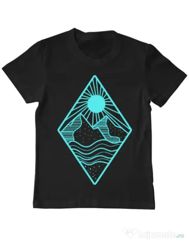 Tricou ADLER copil Mountain Negru