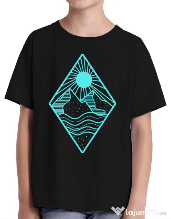 Tricou ADLER copil Mountain Negru